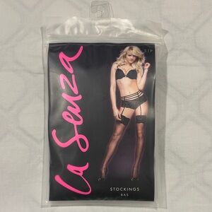 La Senza Black Lace Stockings Size S